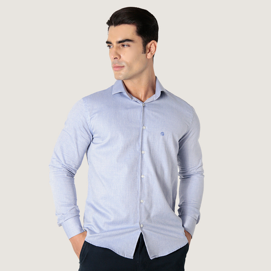 Camisa Oxford Pima Algodão Fio 80 Manga Longa Slim Fit