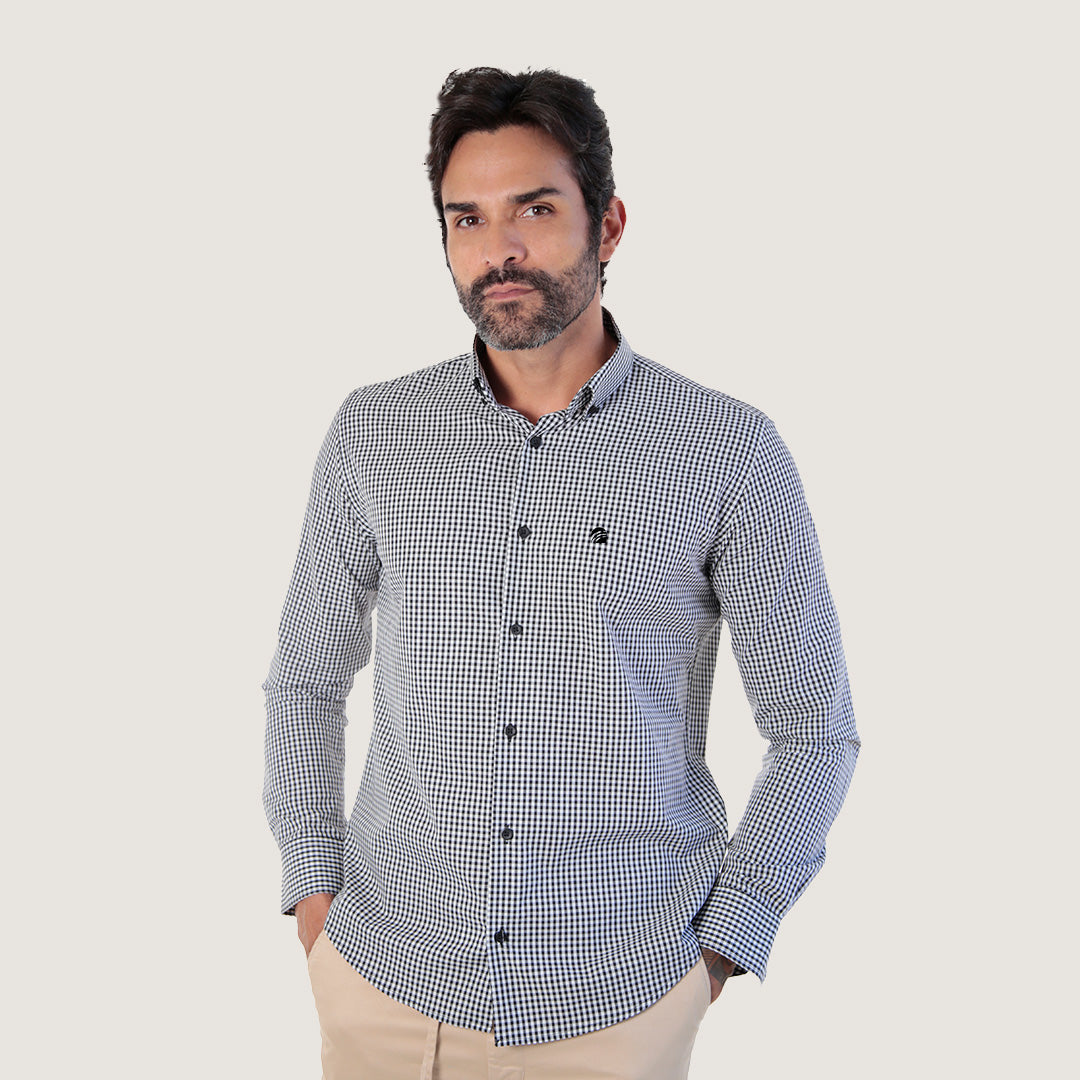 CAMISA SOCIAL MANGA LONGA SLIM FIT XADREZ